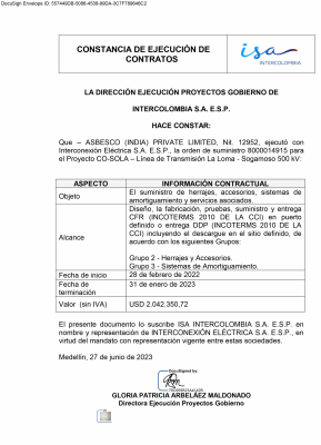2023-06-27 Certificado Cumplimiento ASBESCO ISA CO-SOLA-8000014915